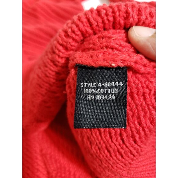 Intro red, long sleeve, 100% cotton, ribbed top, sweater, size petite medium - Picture 5 of 6